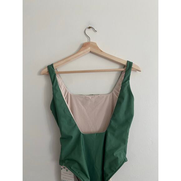 FARM RIO NWT Anthropologie High Leg Green One Piece Swimsuit Size Small - Picture 8 of 10